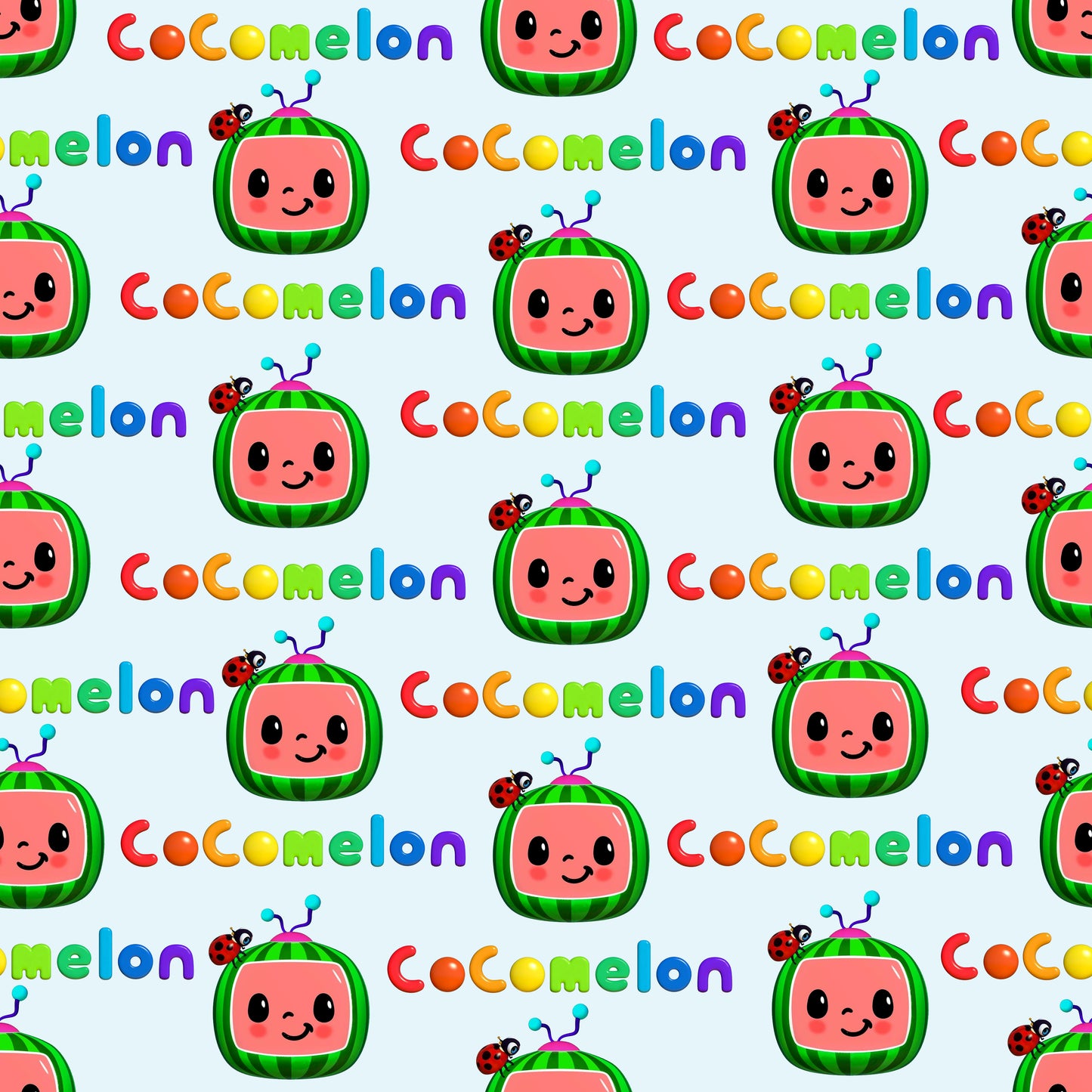 CoComelon Watermelon TV Seamless Pattern – Kids Cartoon Digital Paper for Baby Clothing, Nursery Fabrics & Custom Print Crafts