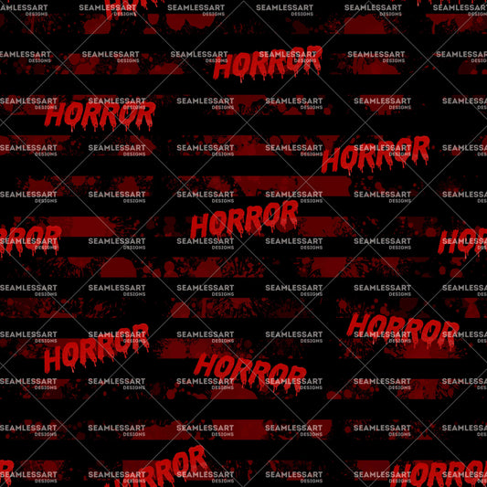 Horror Seamless Pattern – Red Dripping Text with Blood Splatter on Black Stripes | Spooky Halloween Digital Paper for Fabric, Wallpaper & Gothic Designs